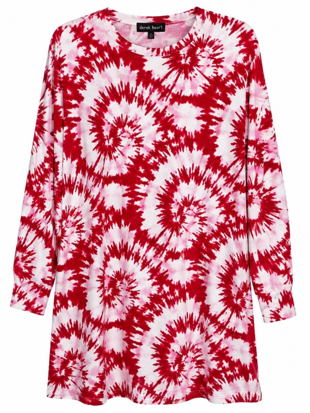 Derek Heart ❤️🩷& White Tie-Dye Long Sleeve Nightshirt, Sleepshirt, Dress Medium